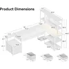 79 inch L Shaped Desk with File Drawers, Reversible L Shaped Gaming Desk with Power Outlets & LED Lights, Computer Desk White 2