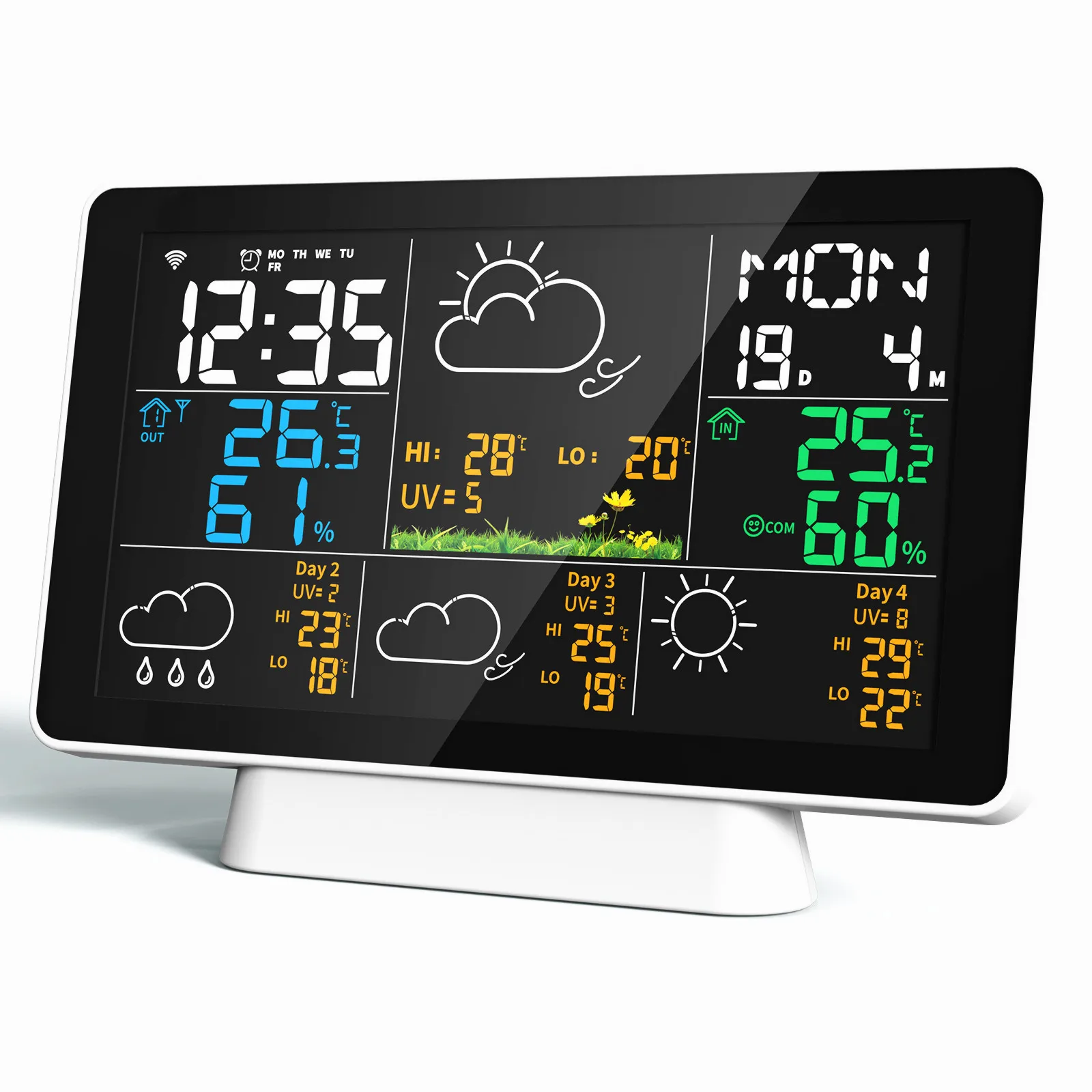 

Intelligent WIFI Color Screen Weather Clock Weather Forecast Indoor And Outdoor Temperature And Humidity Meter