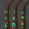 10 Sheets Christmas Luminous Tattoo Stickers,Cartoon Snowman Christmas Patterns,Glow In The Dark Waterproof Temporary Tattoos 5