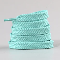 Flat Classic Shoelaces - White & Black Sports Shoe Accessories - 160cm (Light blue)