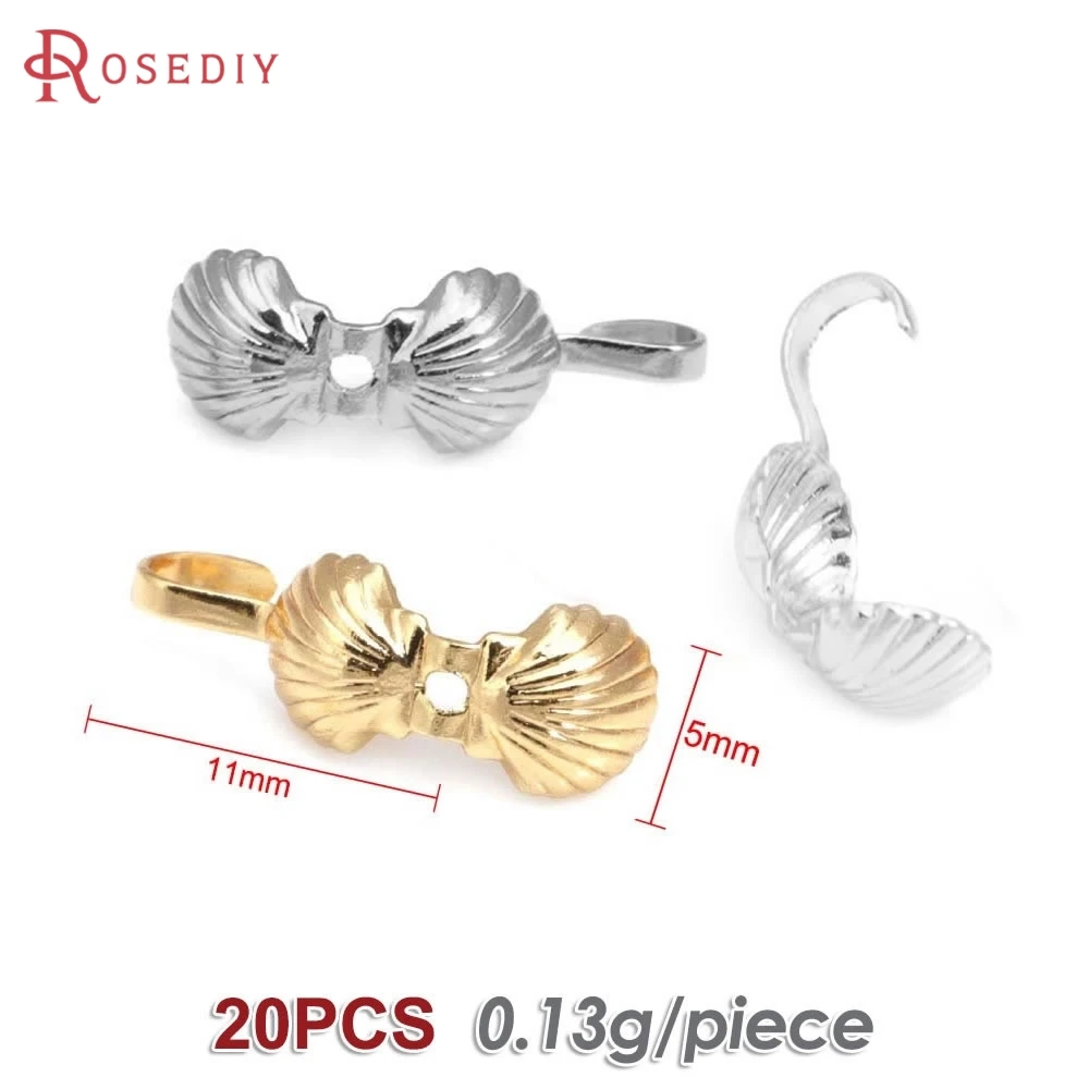 18K Gold Color Brass Wire and Thread Cover Clasps