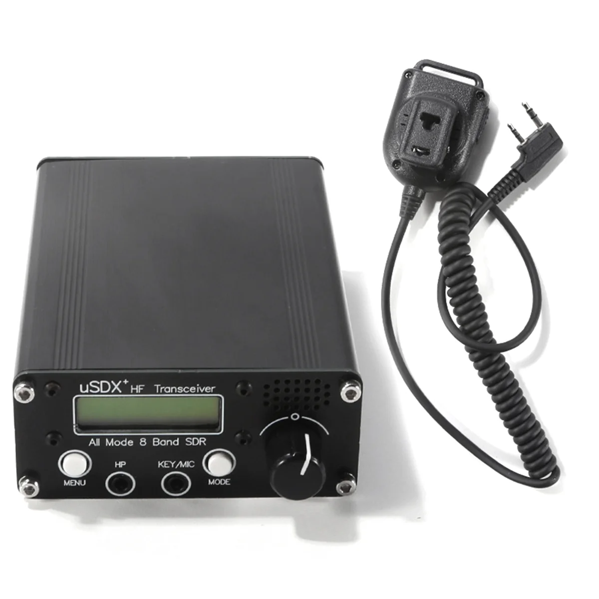 USDR USDX+Plus V2 8-Band SDR Transceiver HF SSB QRP LCD with Display Speaker Microphone HF Transceiver with EU Plug