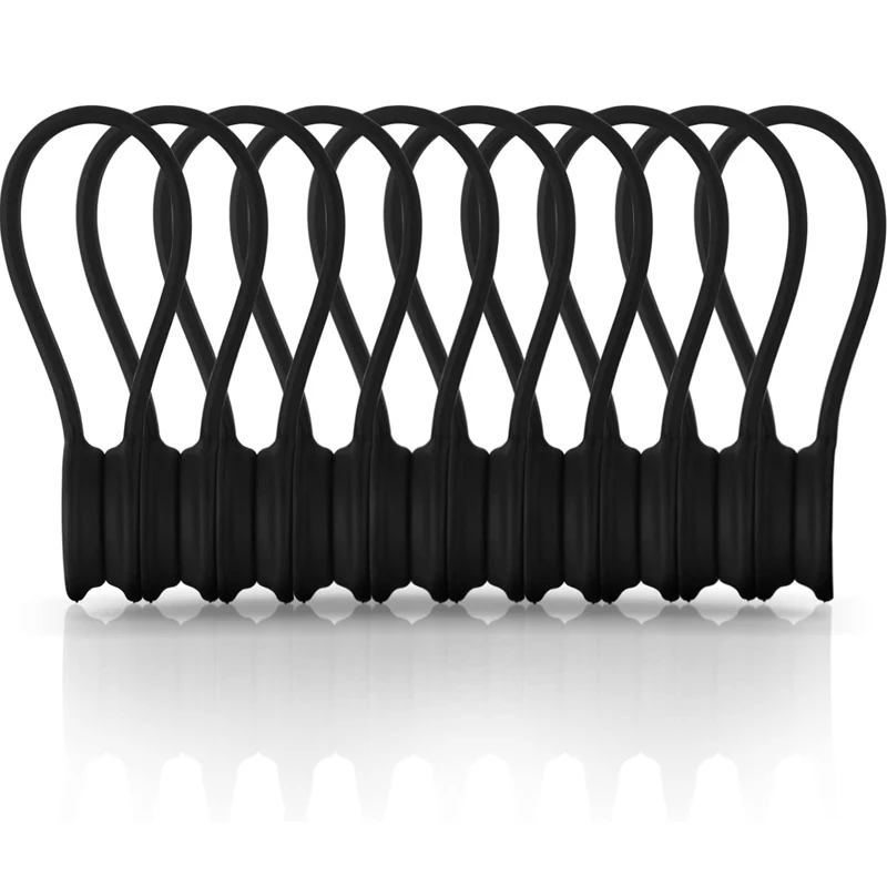Magnetic Cable Clip 10Pcs Magnetic Silicone Cable Organizer Ties Reusable Ties for Home, Kitchen, Office magnetic cable clip