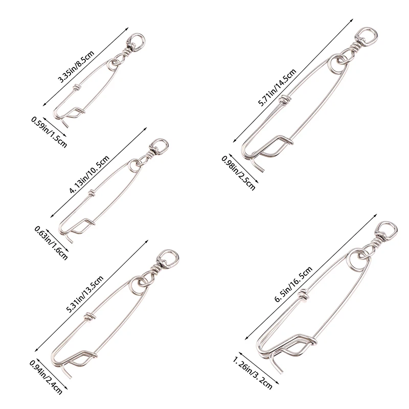1Pc Stainless Steel Ring Tuna Fishing Clip Snap With Swivel Ring Connector For Spearfishing Long Line Fishing Accessories