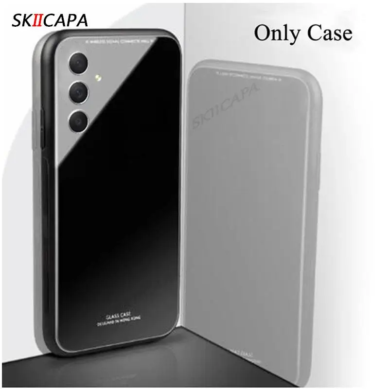 Enhanced Glossy Glass Shockproof Case with Magnetic Ring Holder and Soft Edges