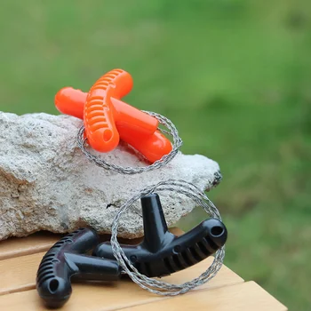 Maniglia in PP Sega a catena portatile per fune metallica in acciaio di emergenza da campeggio Utensili manuali da viaggio all'aperto Attrezzatura per sega a filo Forniture di sopravvivenza ﻿