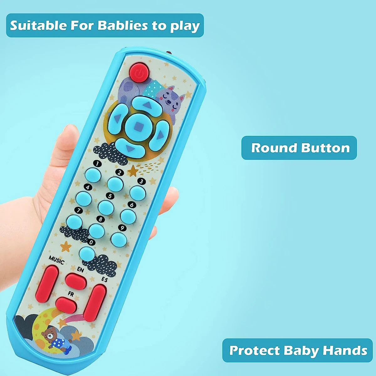 Baby remote control toy, simulated mobile phone, early education puzzle button, (requires preparing two No. 7 batteries) 5