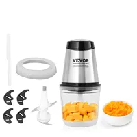 VEVOR Electric Meat Grinder with 4-Wing Stainless Steel Blades,2.5 Cup Glass Bowl, 400W Electric Food Chopper, or Baby Food,Meat 1