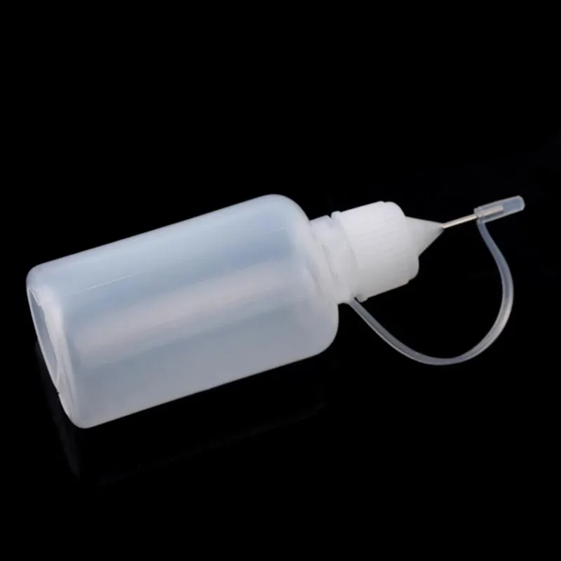 Refillable Dropper Bottles 10Pcs 10ml 30ml Plastic Squeezable Tip Applicator Bottle with Needle Tip Caps for Glue DIY