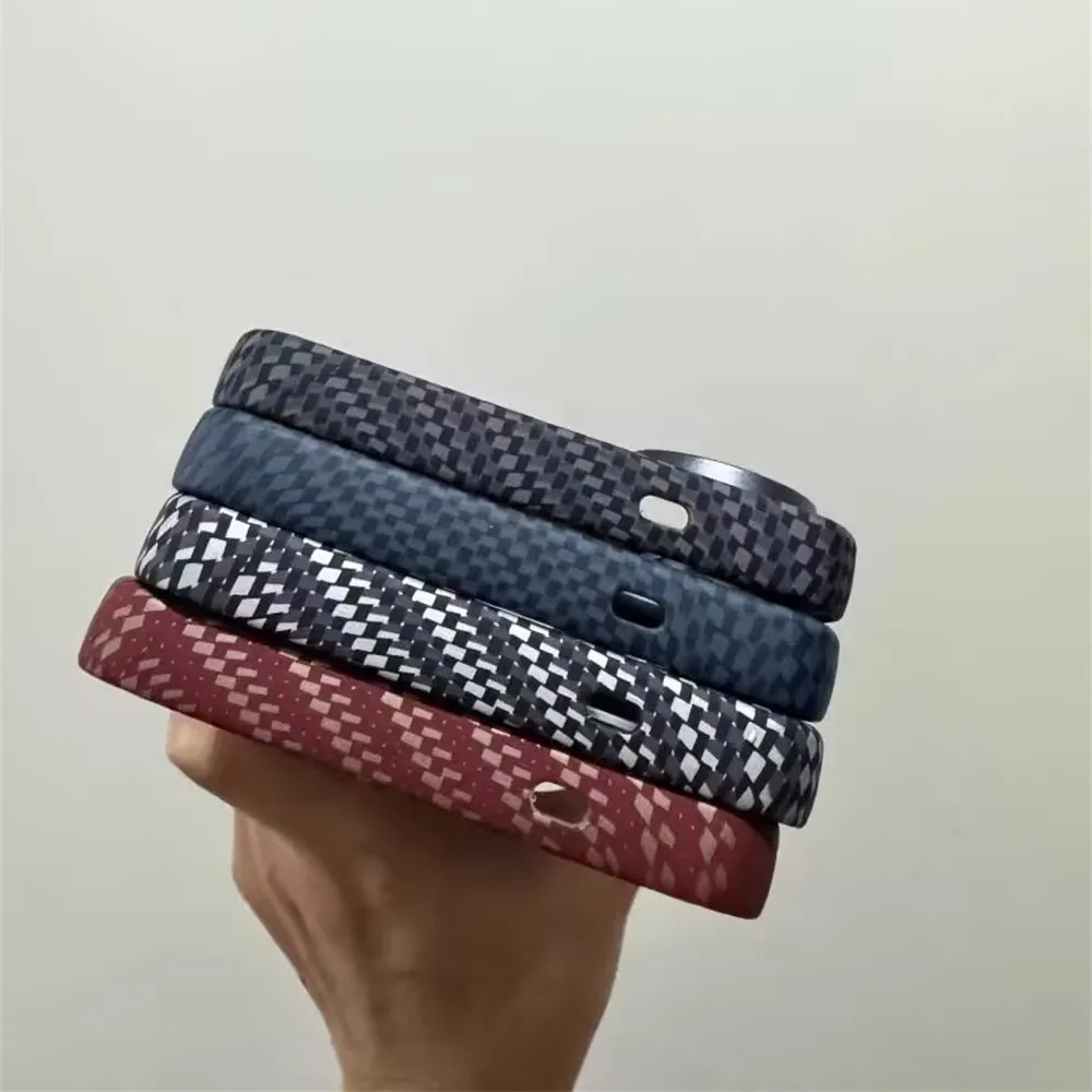 Luxury Ultra Slim Magnetic Carbon Fiber Case with Wireless Charging Capability