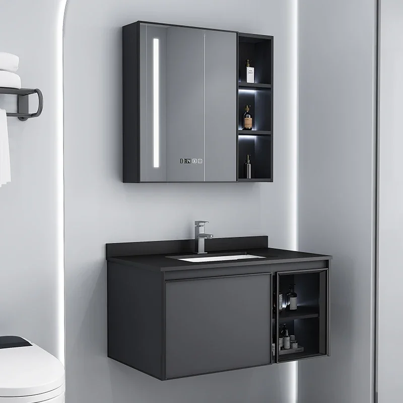 Set Completo Di Lusso Armadi Lavabo Lavabo Da Appoggio Nero Armadi Da Bagno Rubinetti Appesi Mobili Da Bagno Mobili Ausiliari