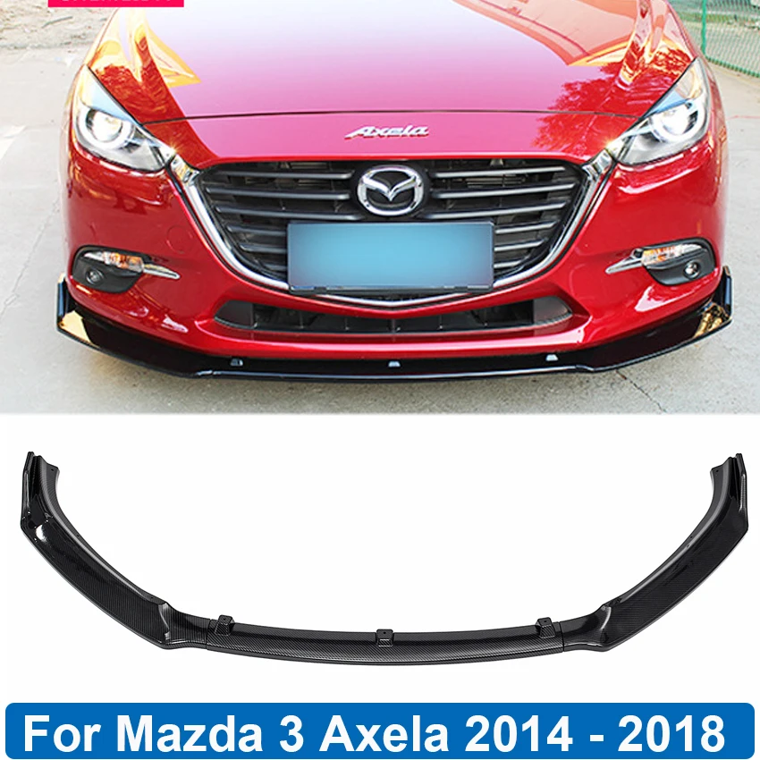 

3PCS Front Bumper Lip Spoiler Splitters Diffuser Body Kit Protector Guards For Mazda 3 Axela 2014 - 2018 Car Tuning Accessories