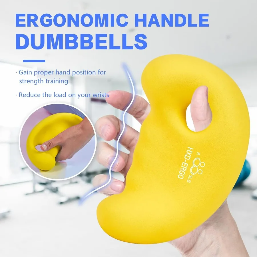 Ergonomic Dumbbells Weights Set-Hand Weights for Women at Home, Ear Dumbbells Weights for Pilates, Yoga, Jogging,Strength Traini