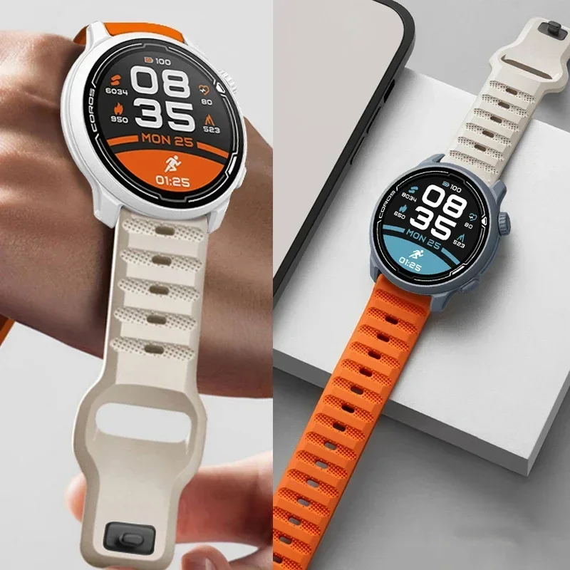 Sport Silicone Wristband Bracelet, 20mm/22mm Strap