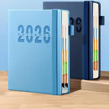 Agenda mensile giornaliera 2026 con marchio mensile colorato Agenda giornaliera in pelle con copertina rigida 400 pagine datate per la programmazione quotidiana