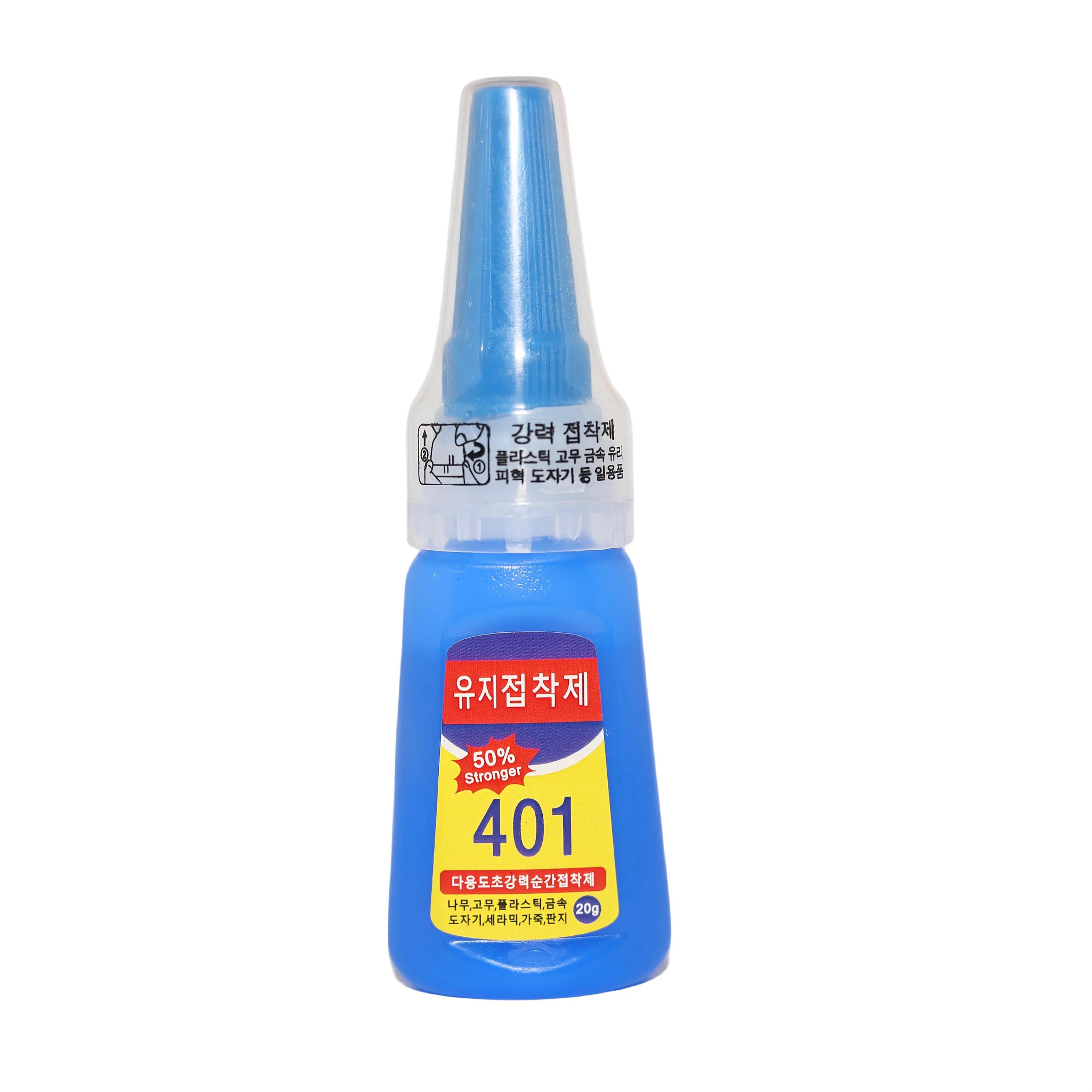 401 Quick Drying Glue Cyanoacrylate Instant Leather Rubber Wood Metal Glass Multi-Purpose Bonding Glue 20g/1pcs