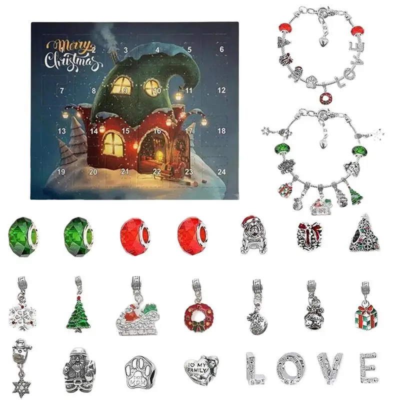 

Advent Calendar 2023 Christmas Countdown Advent Calendar Bracelet Making Kit With Various Bracelets In 24 Drawers For Girls And