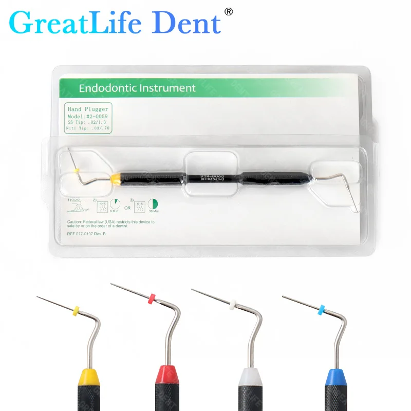GreatLfie Dent Dental Endo Hand Plugger Endodontics Instruments NITI / Stainless stell Tip Dentist Dentistry Tools