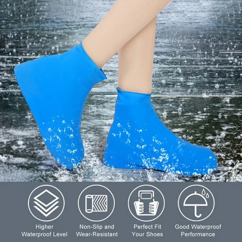 Description Picture 5 of itemRainy Day Gear Rain for Shoes Rubber Rain Boot Covers for Outdoor Use Waterproof Silicone Shoes Boots Dust Household Home Garden