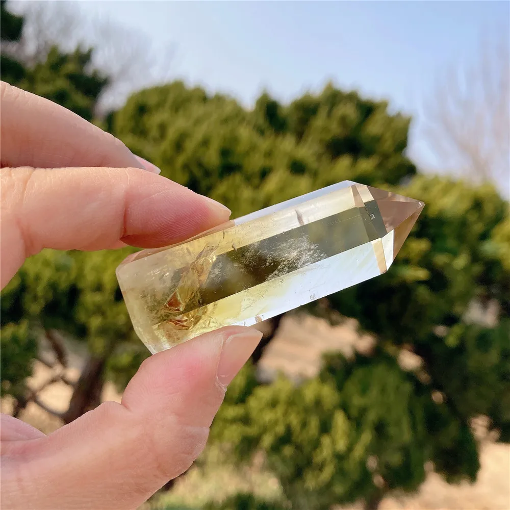 High Quality Brazilian Natural Citrine Crystal Tower Yellow Quartz Point Wand Reiki Healing Stone Ore Specimen Crafts Home Decor 6