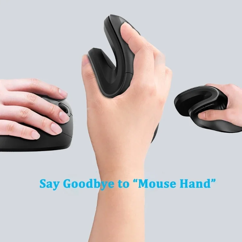 Ergonomic Wireless Vertical Optical Mouse with Adjustable DPI