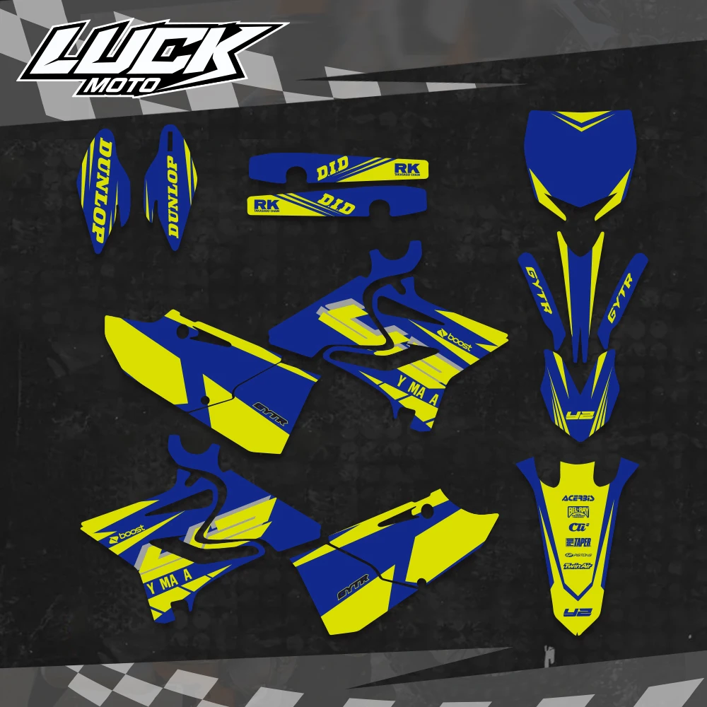 

LUCKMOTO FOR YAMAHA YZ125 YZ250 125 YZ 2015 2016 2017 2018 2019 2020 2021 250YZ GRAPHICS Personalised Stickers Motorcycle Decals