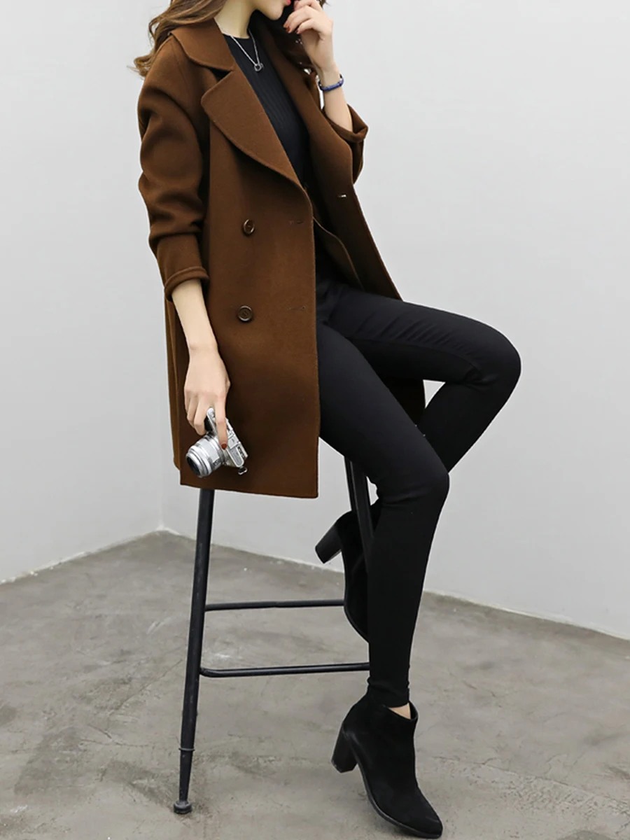 Cabolsa de lã Outono Inverno Longo Feminino Warmness Xxl Elegante Preto lã Outwear Moda Minimalista Coreano Cabolsa Topo 2022 22 Computers & Electronics