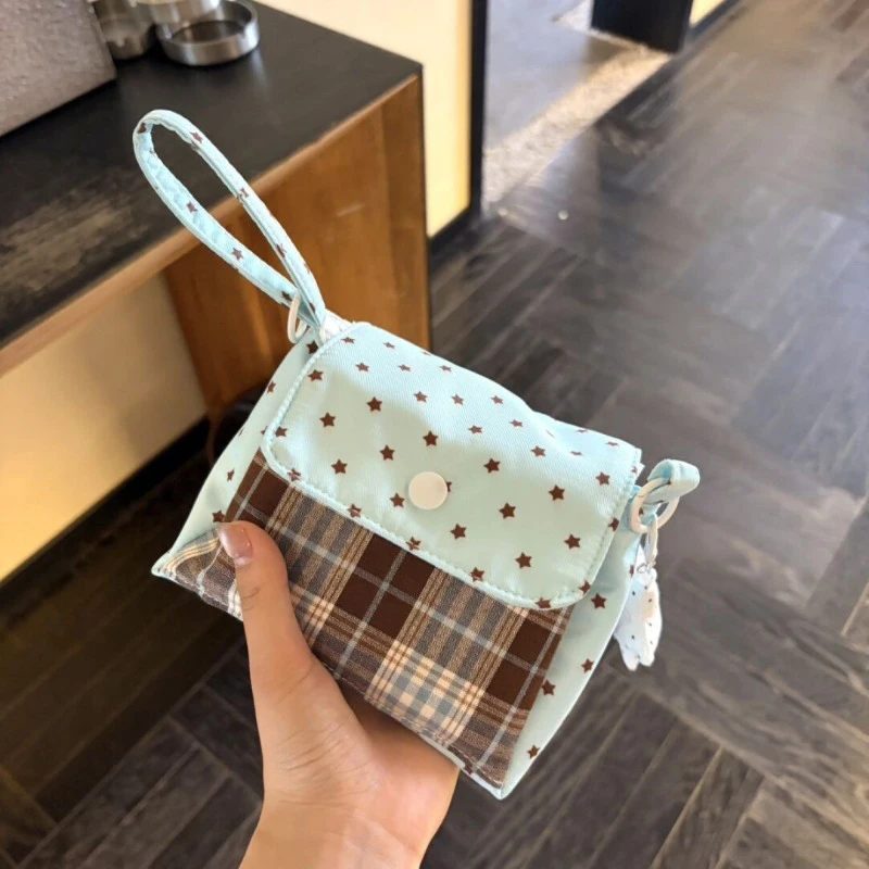 Borsa Tote con Stampa a Pois e Pizzo in Stile Coreano, Borsa a Spalla Y2K Carina, Borsa Casual da Pendolare - immagine 6