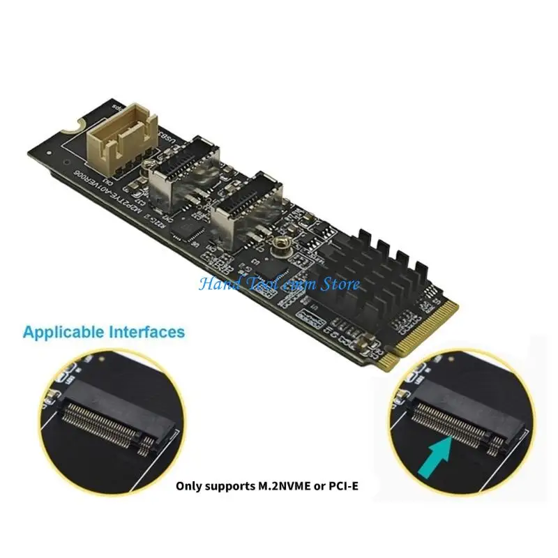 H37F USB 3 버전 2 및 스토리지 사양과 일치하는 PCIe 키 M 연결용 콘센트 유형 C 10Gbps 확장 보드 2개