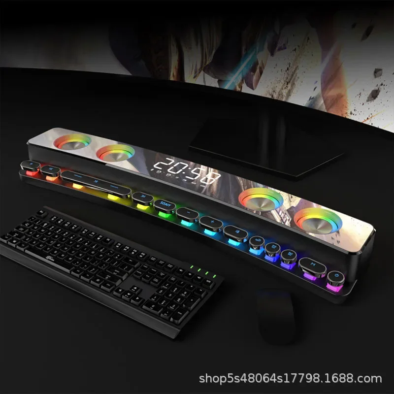 

SOAIY SH-39 Wireless Game Bluetooth Speaker Esports Computer Soundbar Super Bass Soud Clounm 3D Surround Home Theater Subwoofer