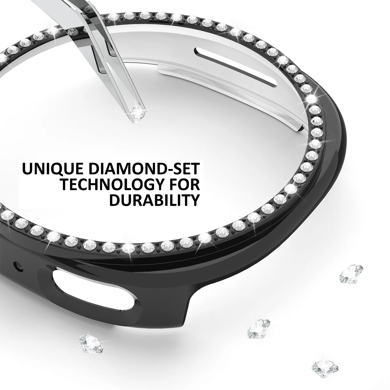 Premium Silicone Band and Protective Case with Tempered Glass