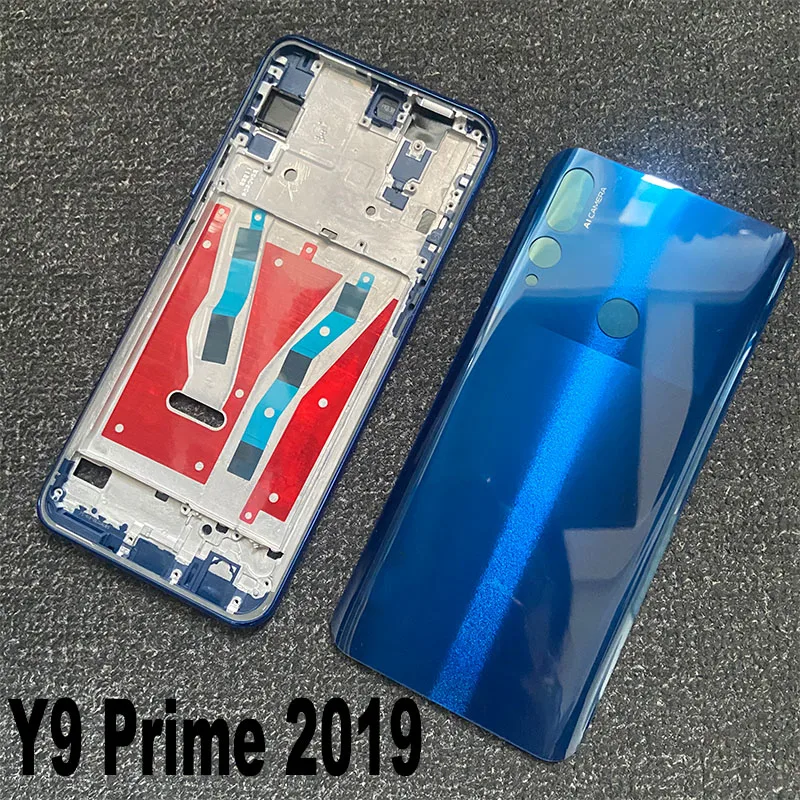 

Полноразмерный корпус для Huawei Y9 Prime 2019 средняя рамка Передняя Лицевая панель Поддержка ЖК-дисплея + крышка аккумулятора задняя крышка