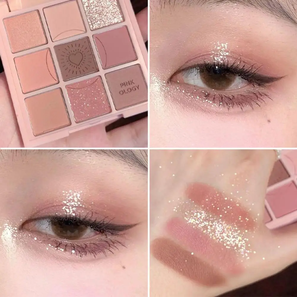 11Colors Cute Bear Eyeshadow Palette Pearly Matte Glitter Earth Color Eye  Shadow Long-lasting Shimmer Pigmented