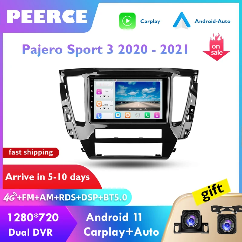 

PEERCE Android 11.0 Car DVD For Mitsubishi Pajero Sport 3 2020 2021 Car Radio Multimedia Video Player Navigation Stereo GPS