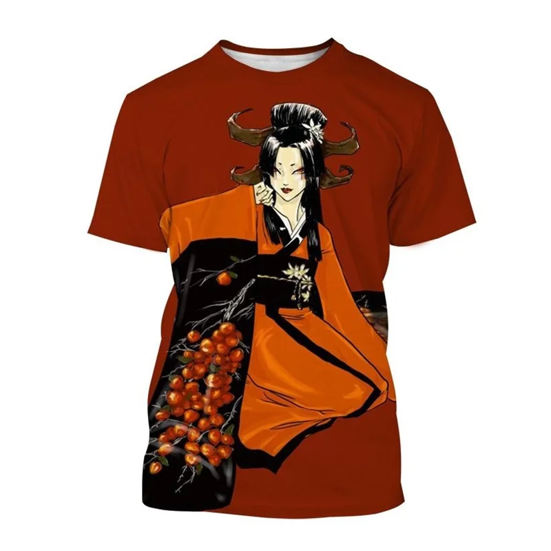 

Japanese Vintage Samurai Geisha T-Shirt Men Summer Tops Streetwear T Shirt Casual 3d Printed Trendy Short Sleeve Women Tee