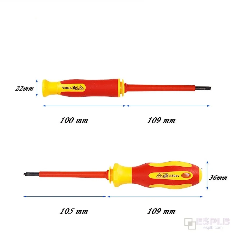 ESPLB 10 in 1 500V Insulated Screwdriver Set Interchangeable Blades Strong Magnetic Storage Pouch precision screwdriver set magnetic screwdriver set screwdriver set magnetic screwdriver bit set magnetic screwdriver