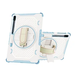 Premium 360° Rotating Heavy Duty Tablet Case, Fits 11 - 12.4 Inch Devices - S7 S8 S9 11inch (Light Blue)