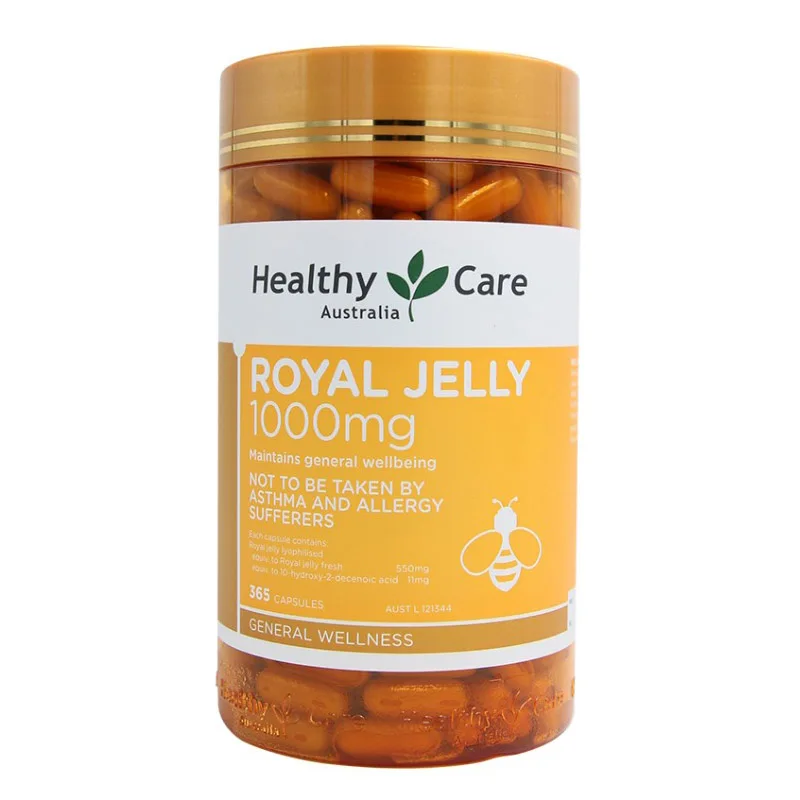 Healthy Care Royal Jelly 1000 mg 365 Capsules Promotes Immune