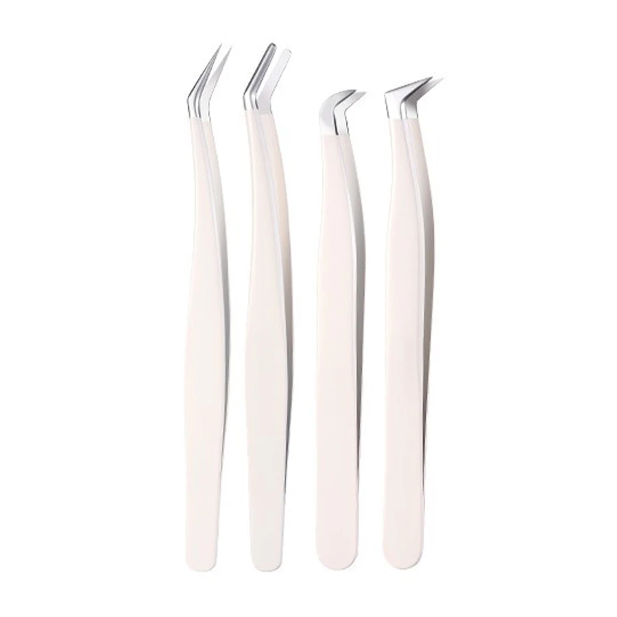 Multifunctional Tweezers Stainless Steel Eyelash Tweezers Grafting False Eyelash Patches False Eyelash Aids Portable Tweezers Be 3
