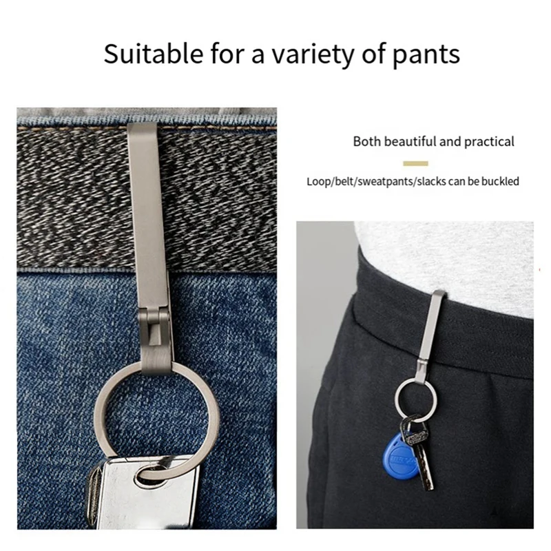 Keychain Pocket Clip Titanium Key Holder With Detachable Keyring For Men And Women Outdoor Portable Tool