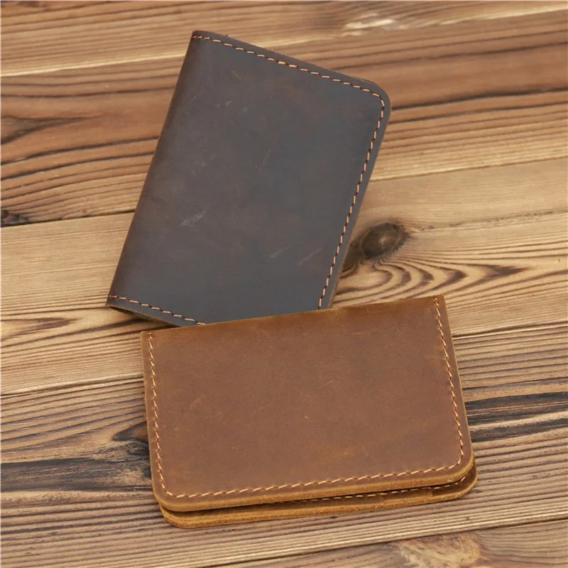 

Men's Card Holder Leather Wallet Minimalist Personalizd Small Thin Purse Slim Mini Credit Card Bank ID Card Holder Wallet New