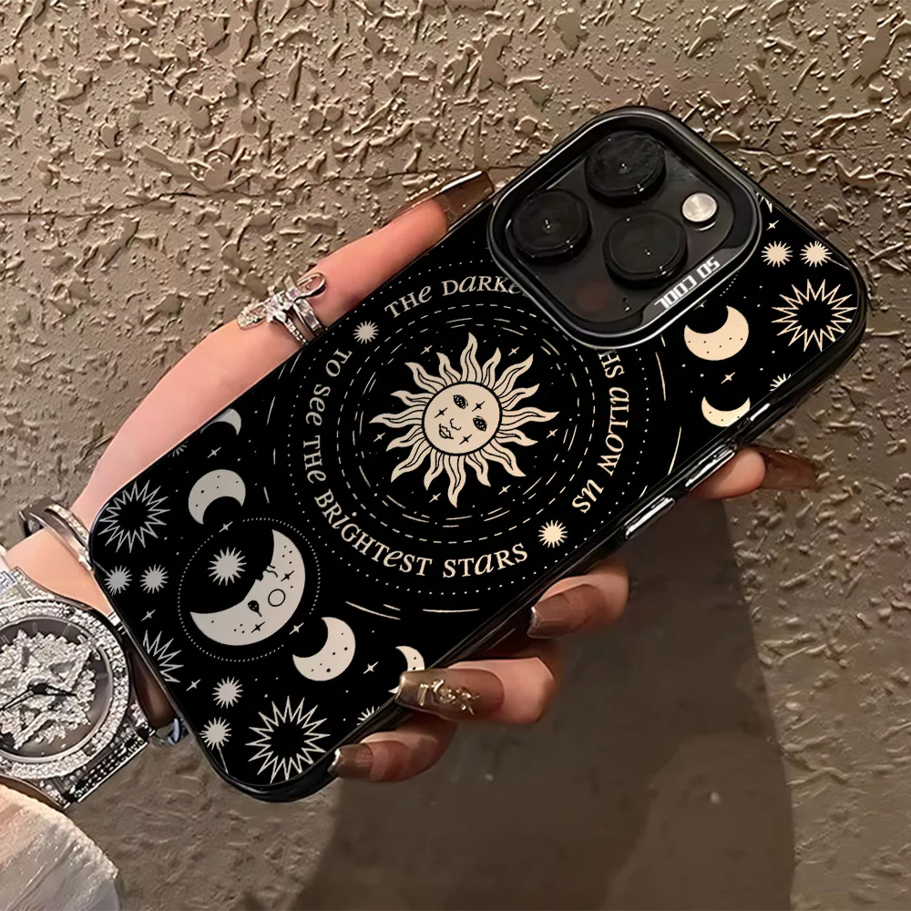 Luxury Retro Moon Sun God Matte Phone Case Cover