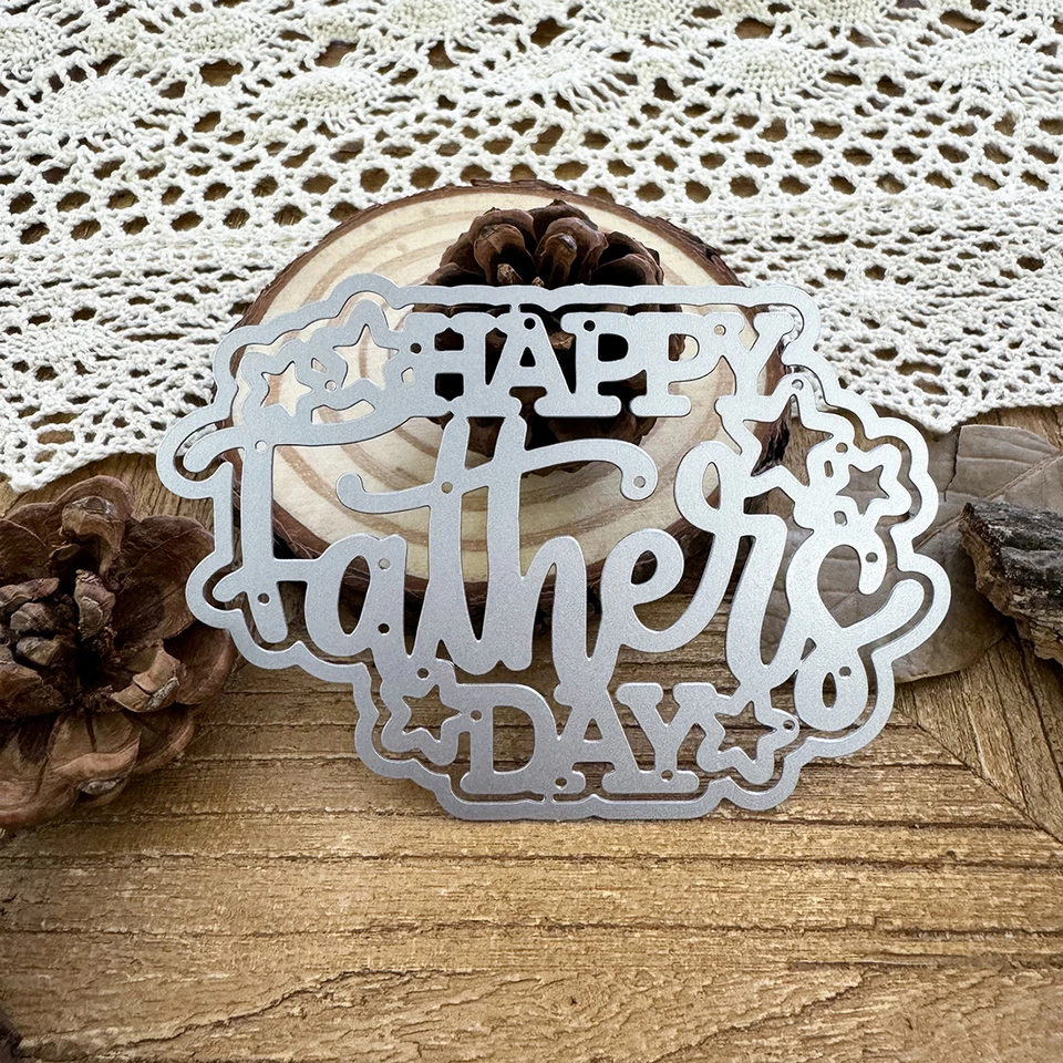 Matrices Découpe Métal Happy Fathers Day Stencil Album Papier