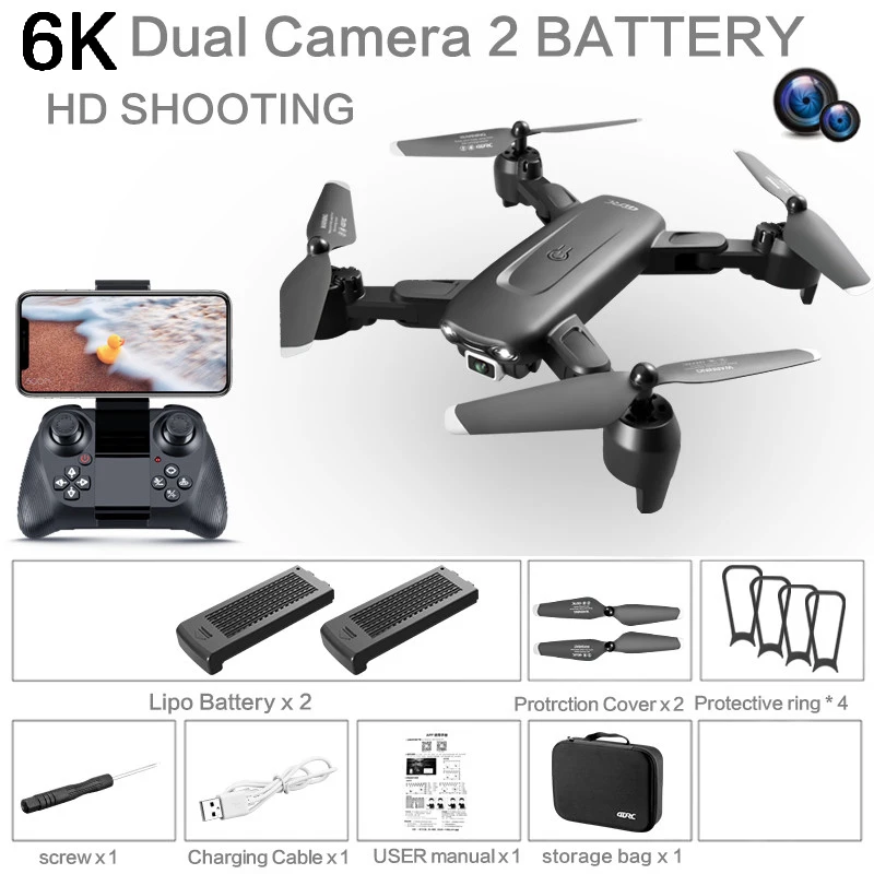 V12 2022 RC Drone 6K Profesional HD Camera Wide Angle Camera RC Quadcopter With WiFi Fpv Portable Mini Foldable Drone Child Toys phantom 6 ch remote control quadcopter RC Quadcopter