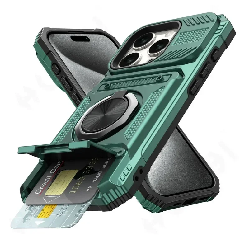 ตัวเลือกสินค้า เคสป้องกันทหาร iPhone 11-16 Pro Max หมุนได้
