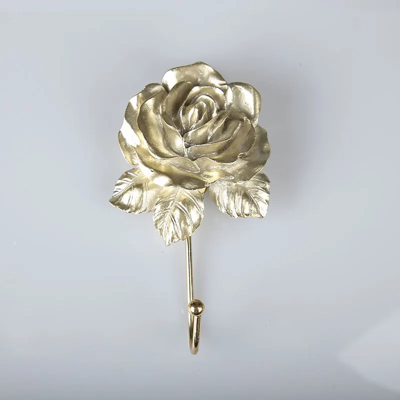 Resin Rose Flower/Heart /Dress Shaped Wall Mounted Hooks Vintage Hat Coat Robe Key Hooks Door Bathroom Towel Clothes Rack Hanger 2