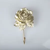 Resin Rose Flower/Heart /Dress Shaped Wall Mounted Hooks Vintage Hat Coat Robe Key Hooks Door Bathroom Towel Clothes Rack Hanger 2