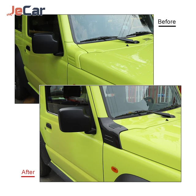 محرك السيارة زاوية غطاء هود الديكور ABS ملصقات لسوزوكي جيمي JB64 2019 حتى زخرفة اكسسوارات السيارات الخارجية