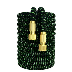 Premium Flexible Garden Hose - High Pressure Watering and Irrigation Tool - 150ft (Black Green)