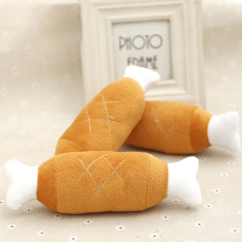 Funny Pet Dog Toys Plush Slippers Bite Chicken Leg Shoe Shape  Small And Medium-Sized Dog Outdoor Training Cat Relieve Anxiety 6